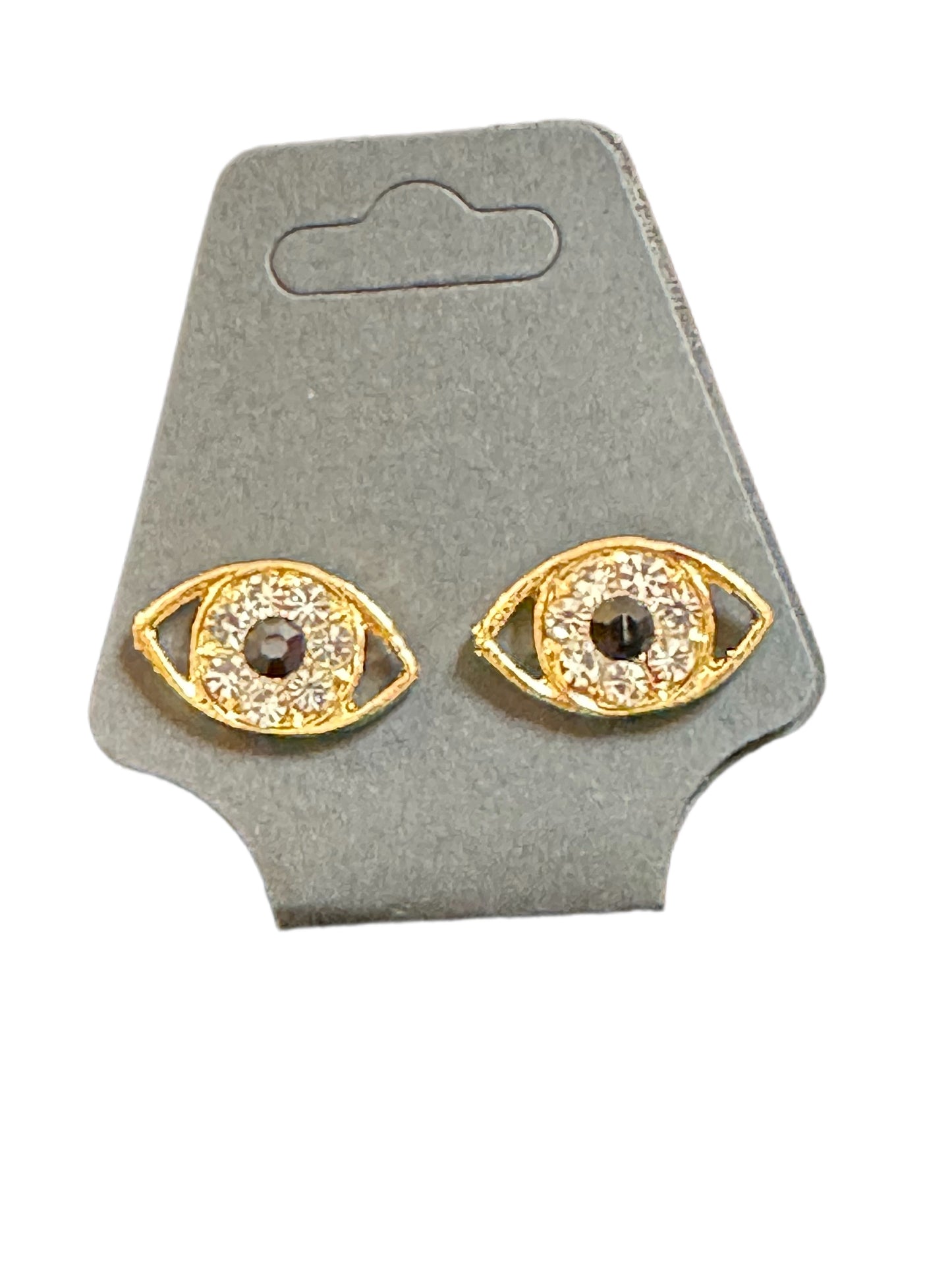 Rhinestone Black Evil Eye studs