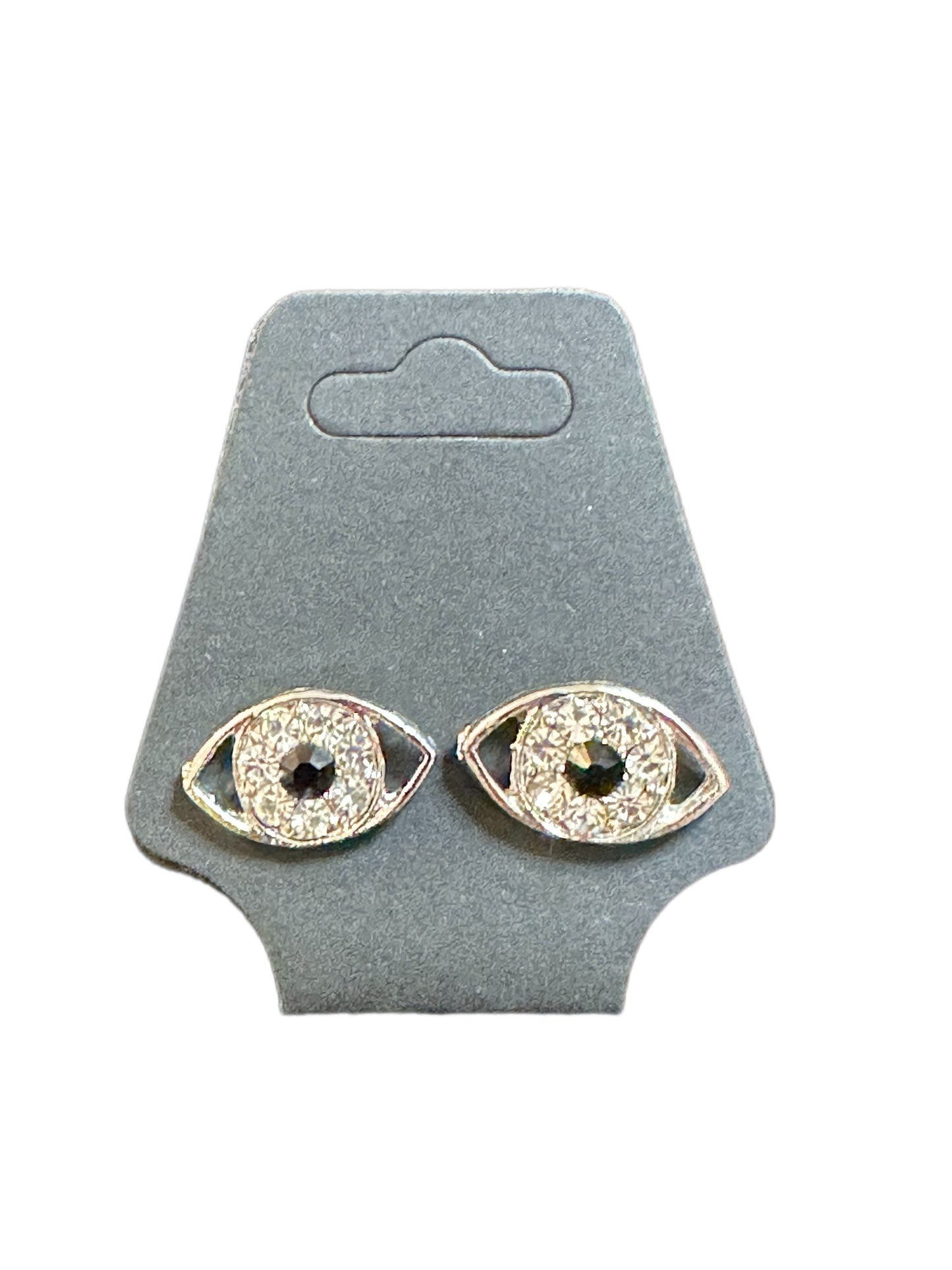 Rhinestone Black Evil Eye studs