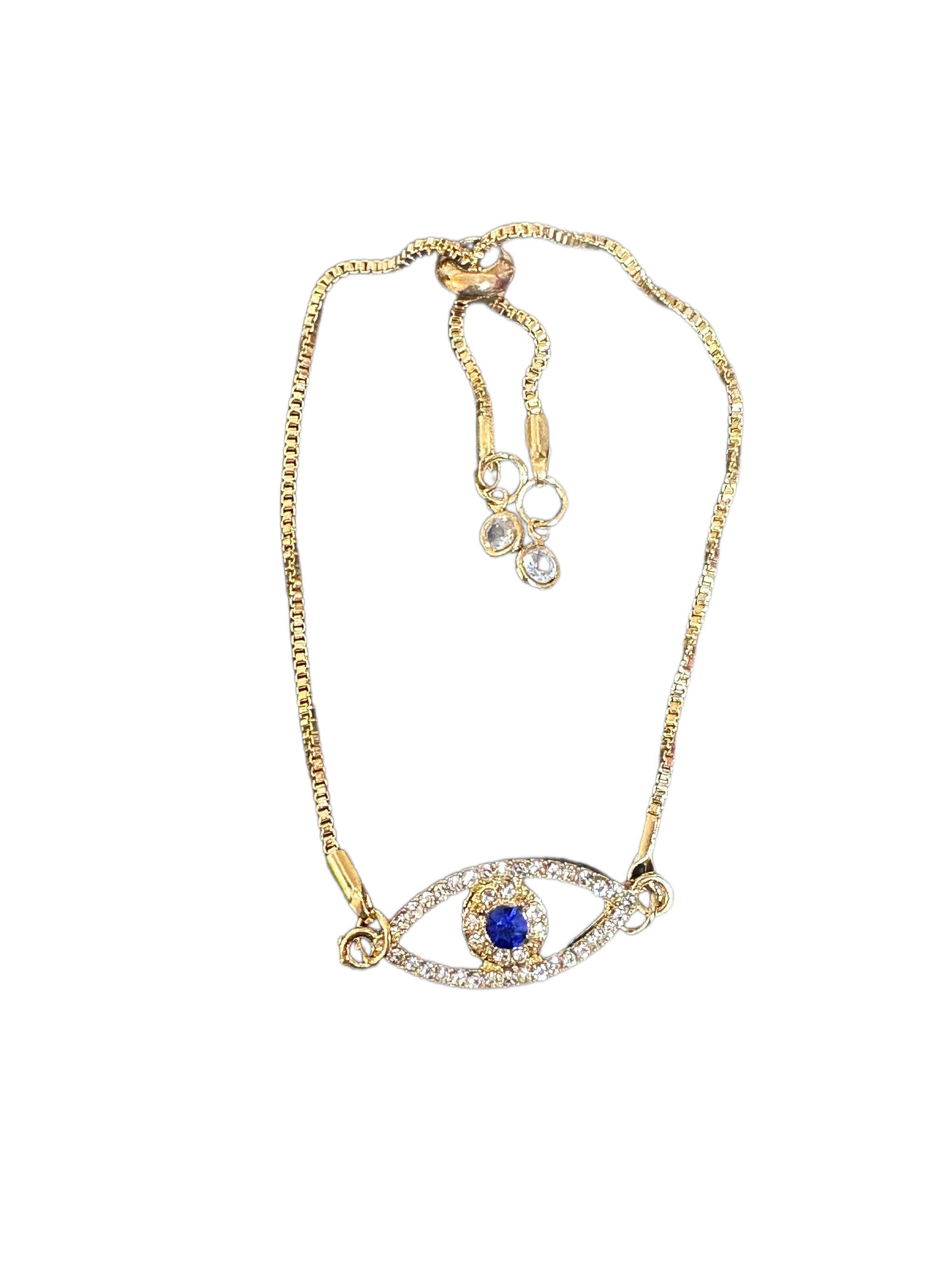 Pull Bracelet with blue evil eye