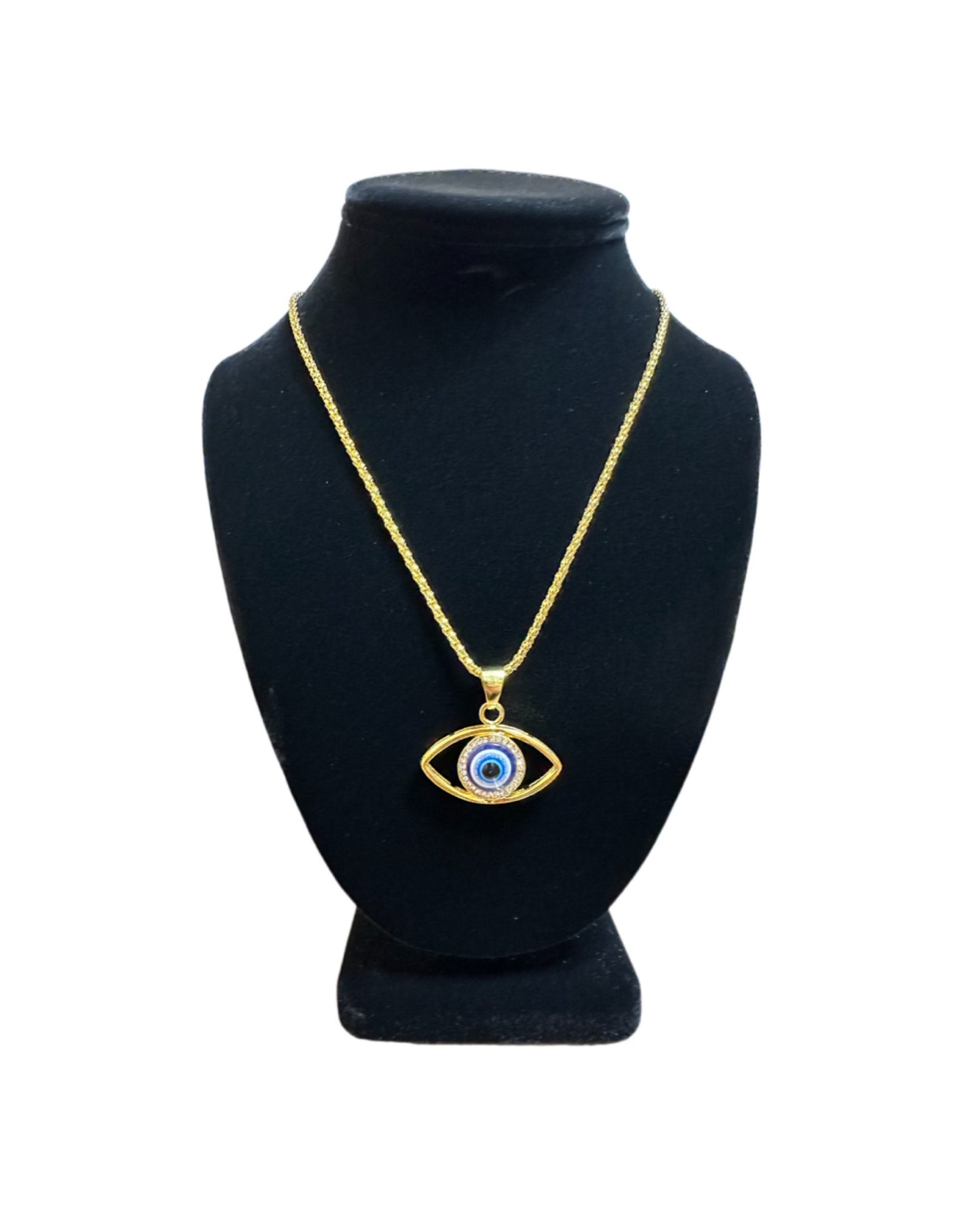 Blue Evil Eye Gemstone Necklace