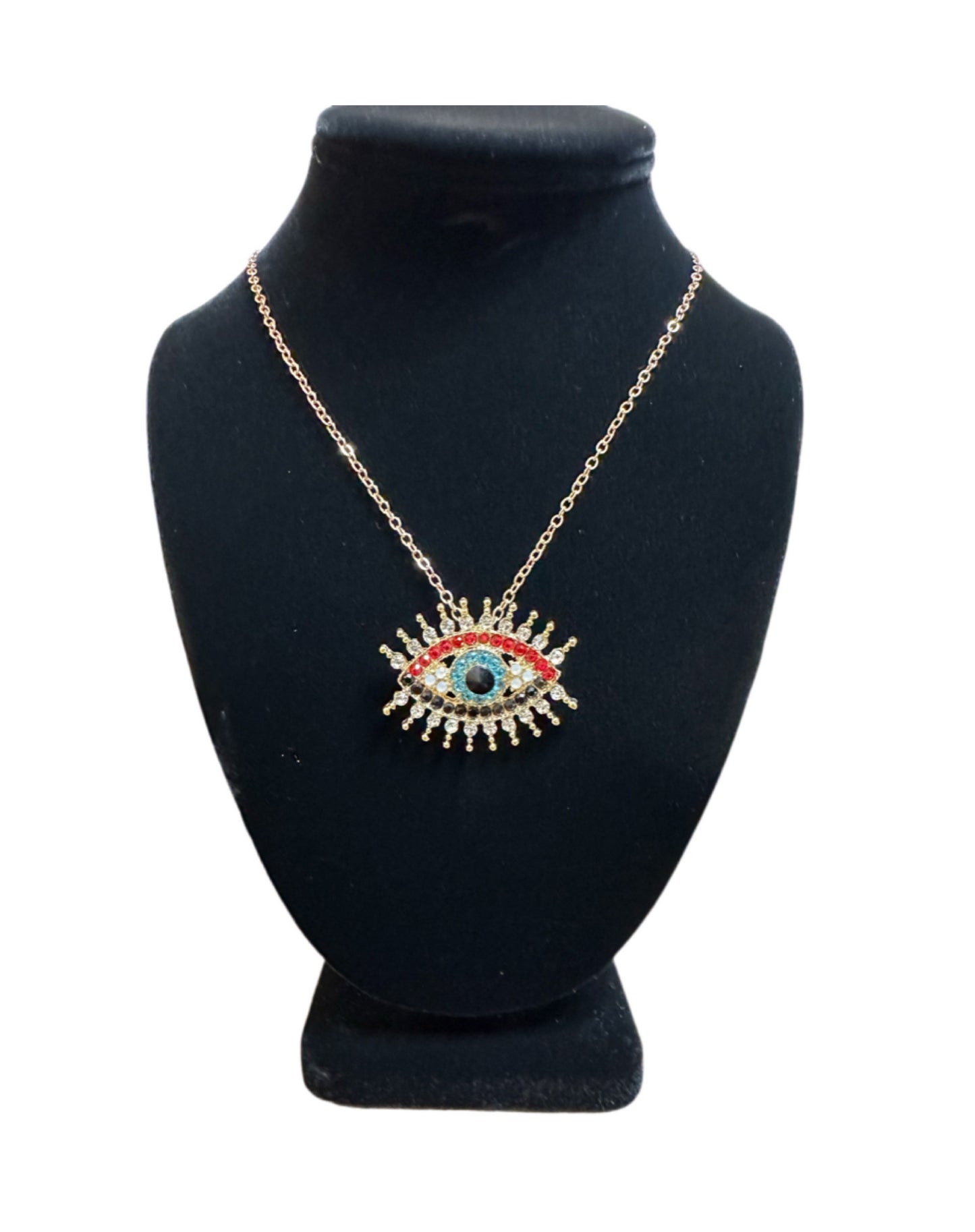 Multicolor Evil Eye Gemstone Necklace