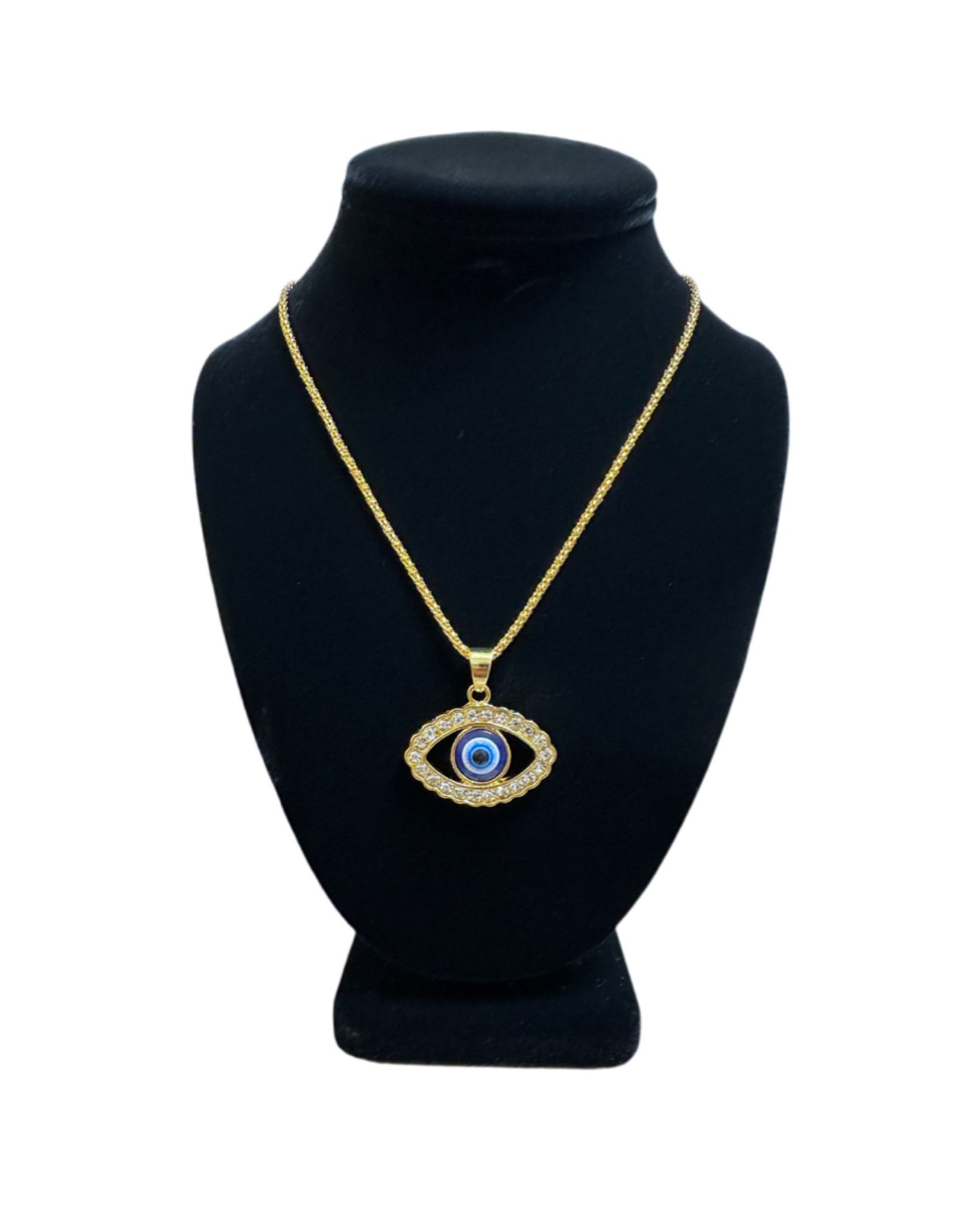 Rhinestone Evil Eye Pendant Necklace