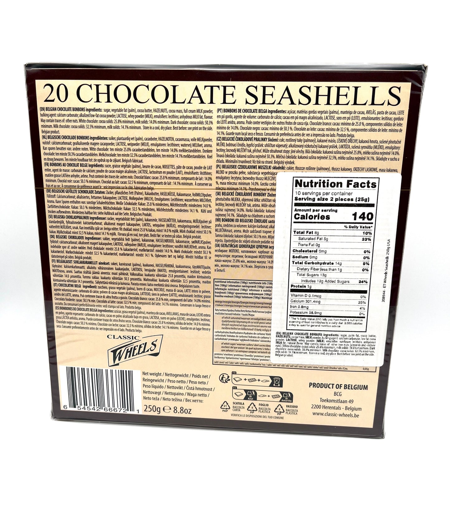 Belgian Chocolate Seashells