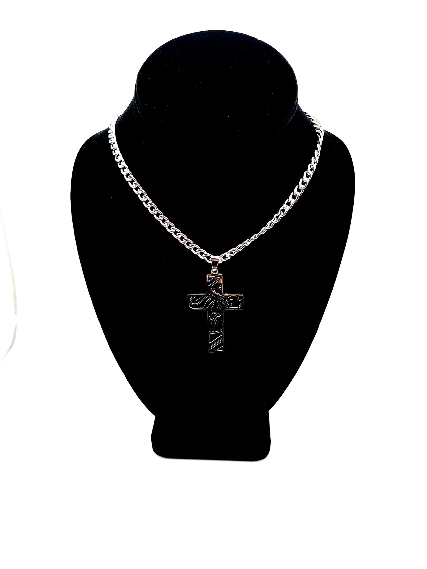 Crown Of Thorns Cross Necklace Stainless Steel