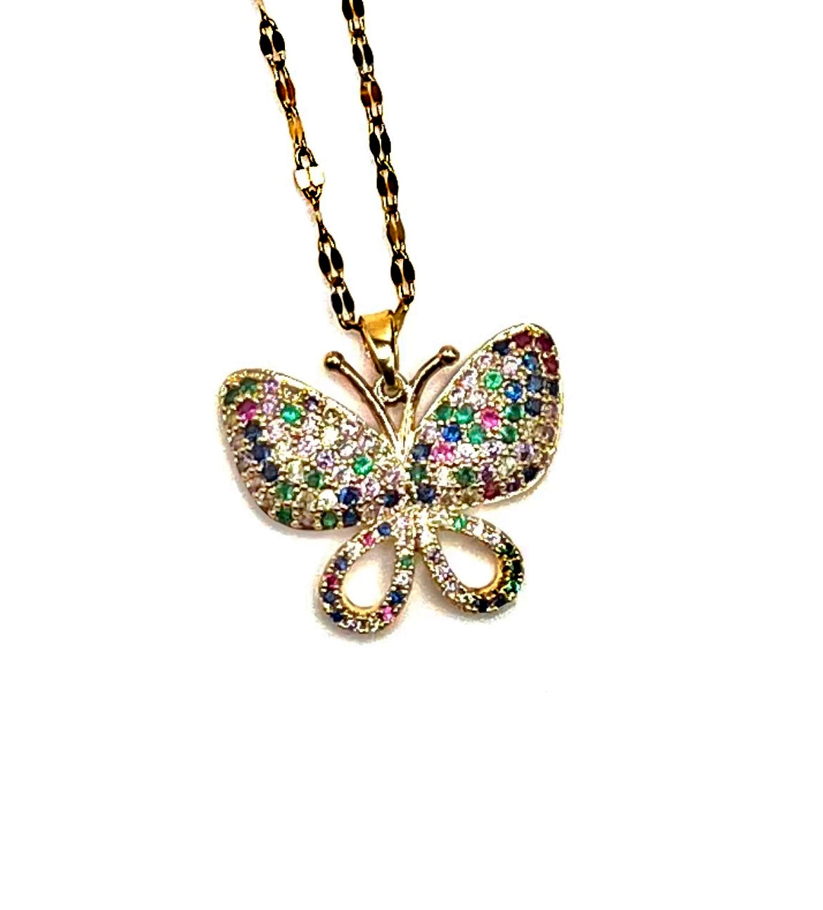 Butterfly Necklace with Rhinestone