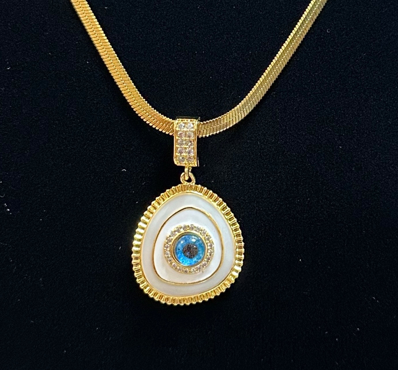Blue/ White Evil Eye Necklace
