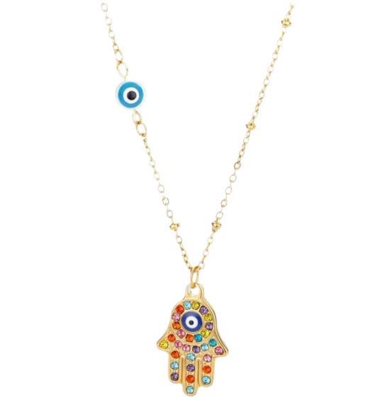 Hamsa Evil Eye Necklace