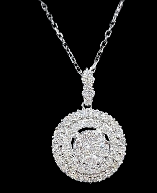 Circle Rhinestone pendant necklace