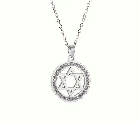 Silver Star of David Necklace