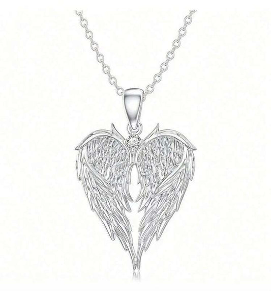 Angel Wing heart necklace