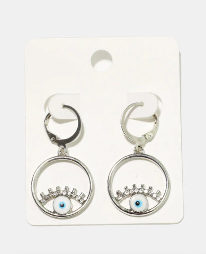 EVIL EYE CIRCLE EARRINGS