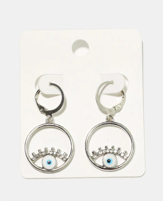 EVIL EYE CIRCLE EARRINGS