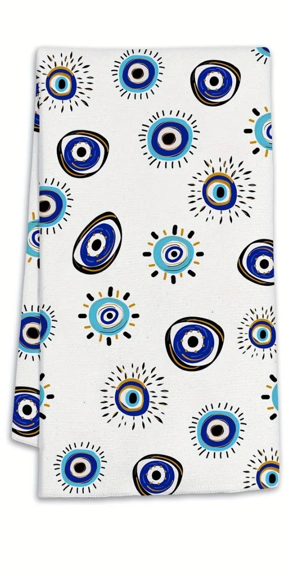 White Evil Eye Kitchen Towel 🧿