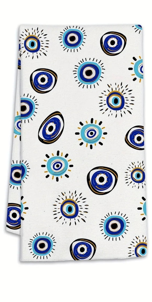 White Evil Eye Kitchen Towel 🧿