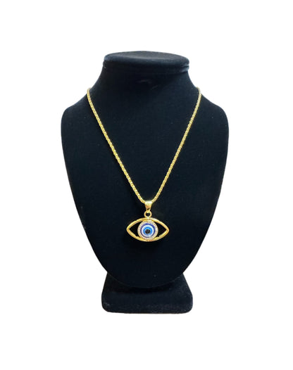 Blue Evil Eye Gemstone Necklace