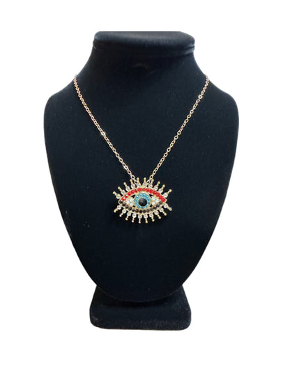 Multicolor Evil Eye Gemstone Necklace