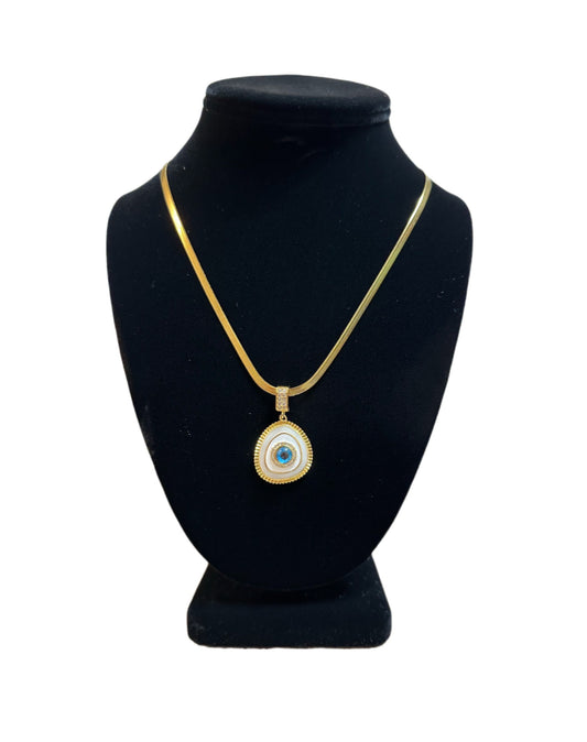 Blue/ White Evil Eye Necklace