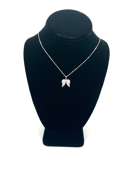 Sterling Silver Angel Wings Pendant Necklace