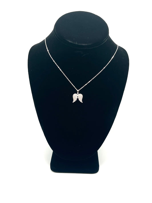 Sterling Silver Angel Wings Pendant Necklace