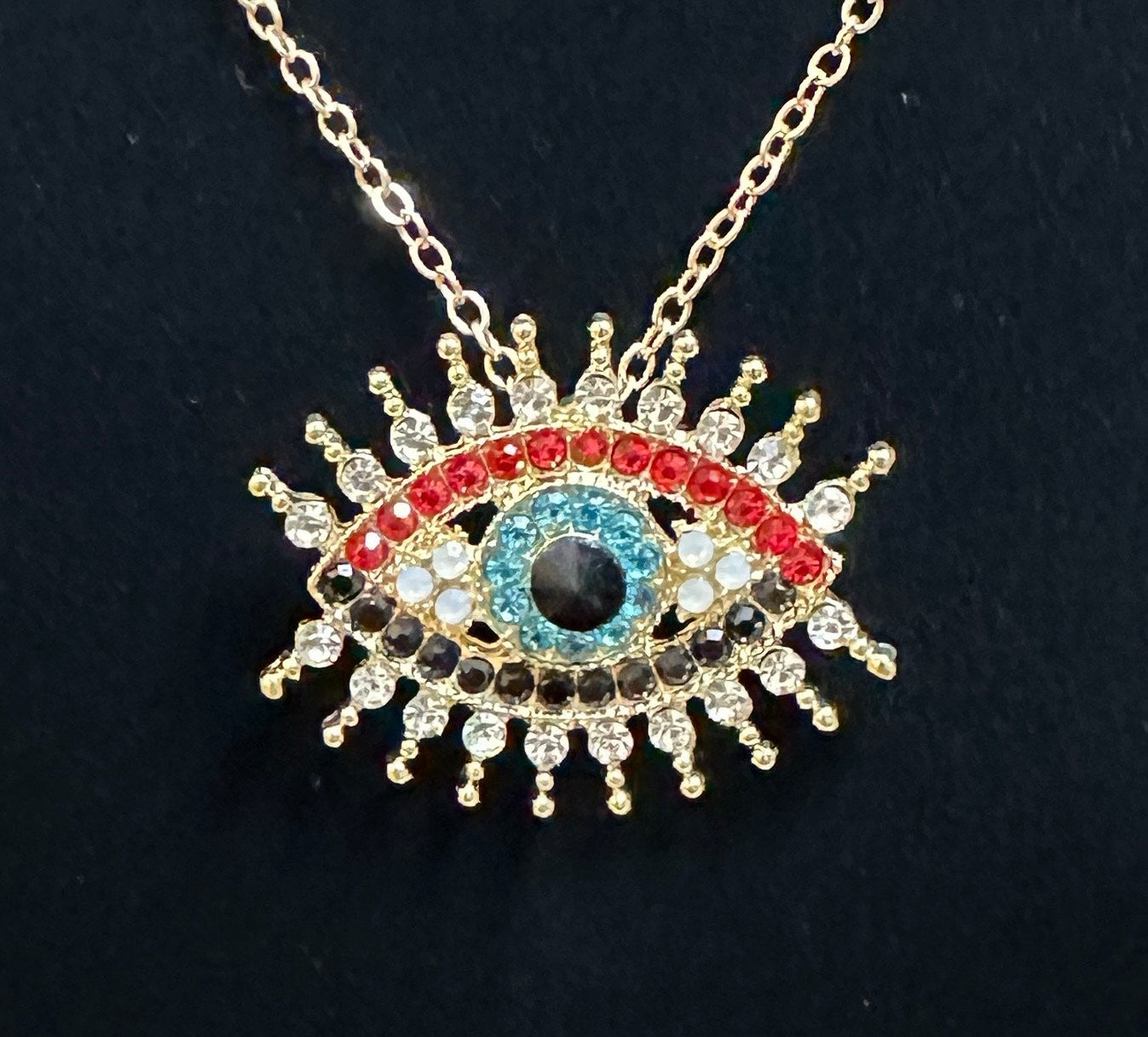 Multicolor Evil Eye Gemstone Necklace